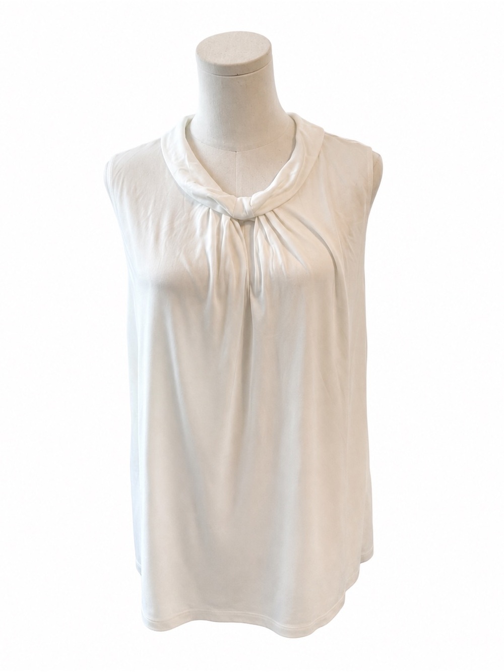 Cabi Province Top – White Sleeveless Blouse – Size Medium
